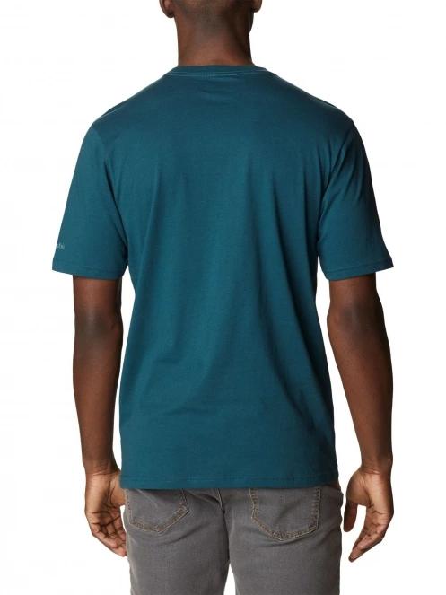 Columbia Csc Basic Logo Short Sleeve Shirt férfi rövid ujjú póló zöld színben 4