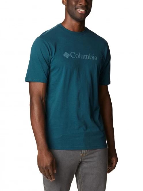 Columbia Csc Basic Logo Short Sleeve Shirt férfi rövid ujjú póló zöld színben 5