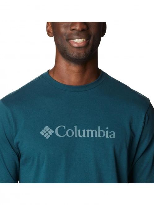 Columbia Csc Basic Logo Short Sleeve Shirt férfi rövid ujjú póló zöld színben 6