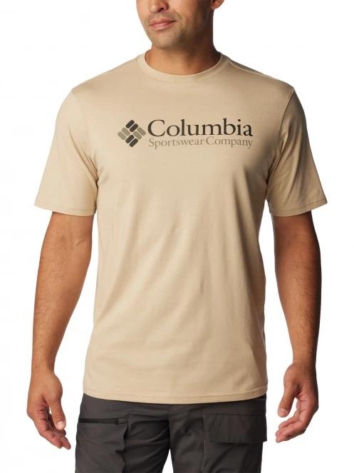 Columbia CSC Basic Logo Tee férfi rövid ujjú póló homok színben 2