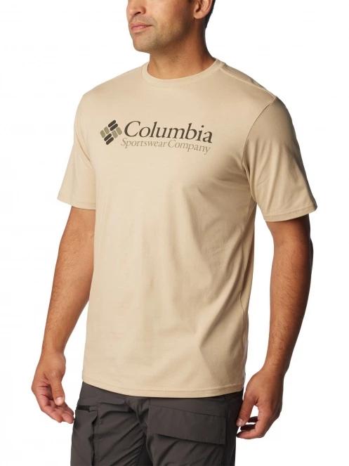 Columbia CSC Basic Logo Tee férfi rövid ujjú póló homok színben 5