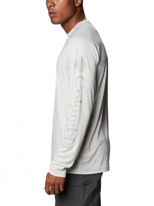 Columbia Terminal Tackle Heather LS Shirt férfi hosszú ujjú sport póló világoskék színben 3