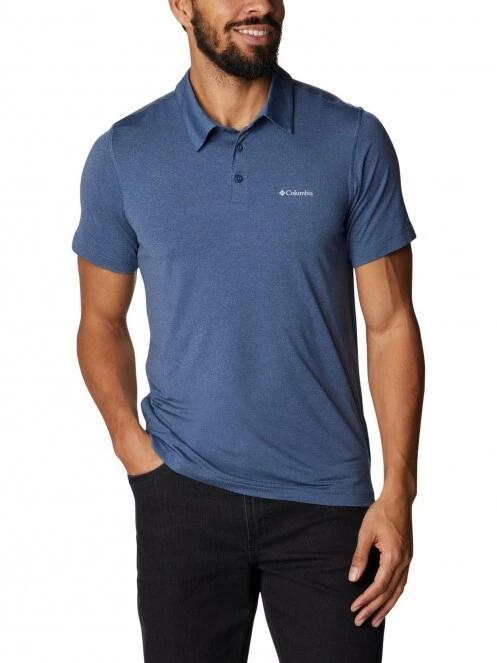 Columbia Tech Trail Polo férfi galléros póló kék színben 2