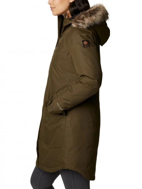 Columbia Suttle Mountain Long Insulated Jacket női télikabát zöld színben 3
