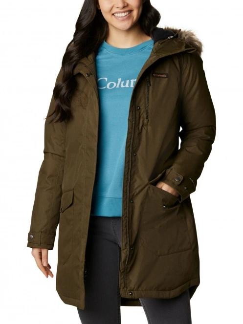 Columbia Suttle Mountain Long Insulated Jacket női télikabát zöld színben 5