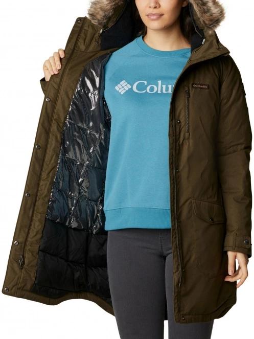Columbia Suttle Mountain Long Insulated Jacket női télikabát zöld színben 6