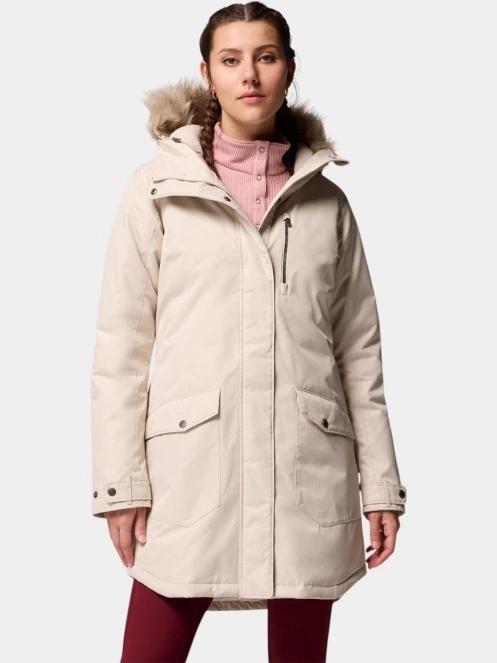 Columbia Suttle Mountain Long Insulated Jacket női télikabát homok színben 2