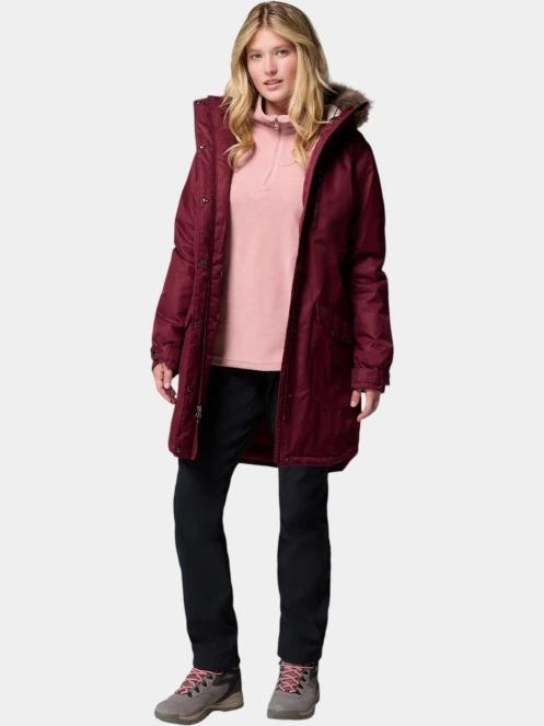 Columbia Suttle Mountain Long Insulated Jacket női télikabát bordó színben 5