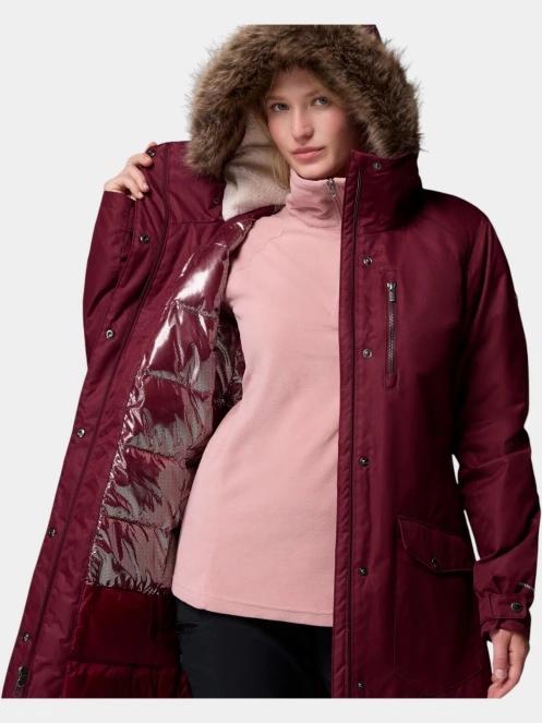 Columbia Suttle Mountain Long Insulated Jacket női télikabát bordó színben 7
