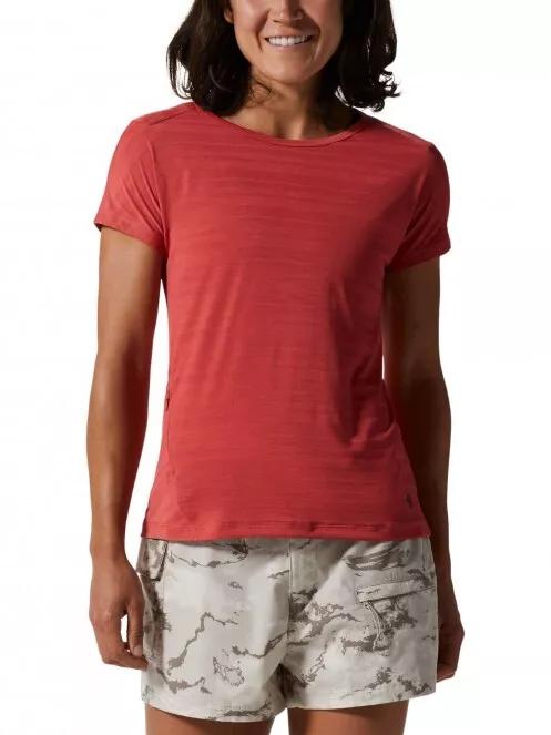 Mountain Hardwear Mighty Stripe Short Sleeve Crew női rövid ujjú sport póló piros színben 2