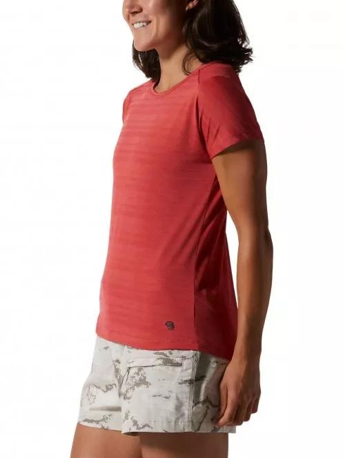 Mountain Hardwear Mighty Stripe Short Sleeve Crew női rövid ujjú sport póló piros színben 4