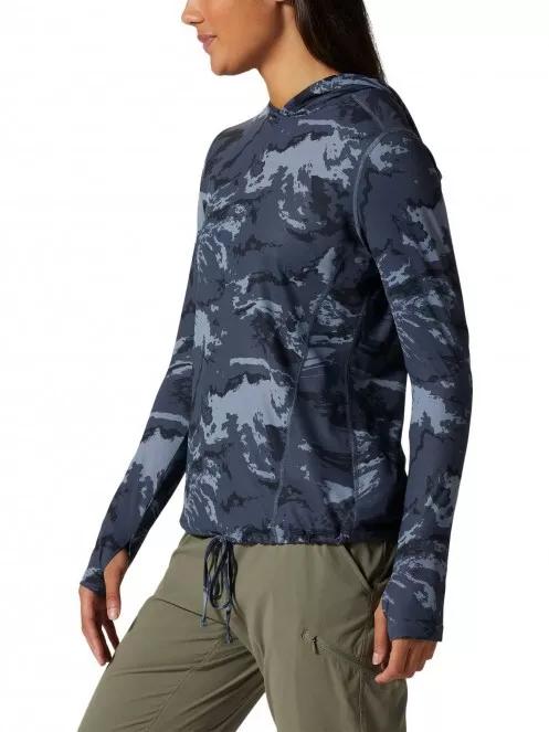 Mountain Hardwear Crater Lake LS Hoody női hosszú ujjú sport póló kék színben 4