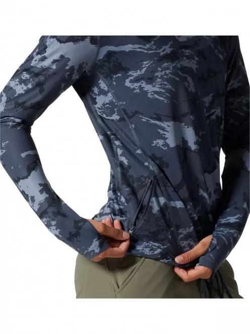 Mountain Hardwear Crater Lake LS Hoody női hosszú ujjú sport póló kék színben 6
