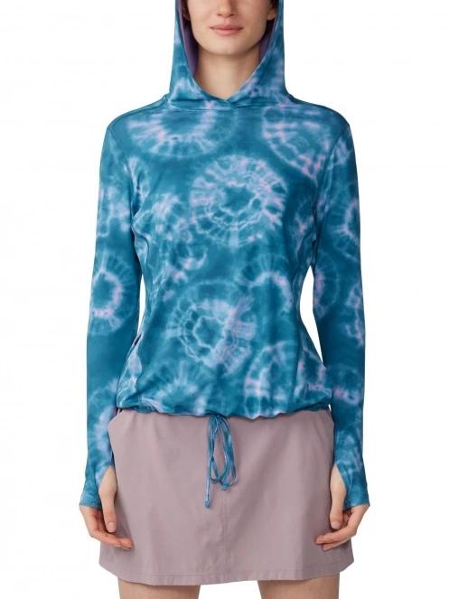 Mountain Hardwear Crater Lake Long Sleeve Hoody női kapucnis pulóver kék színben 5