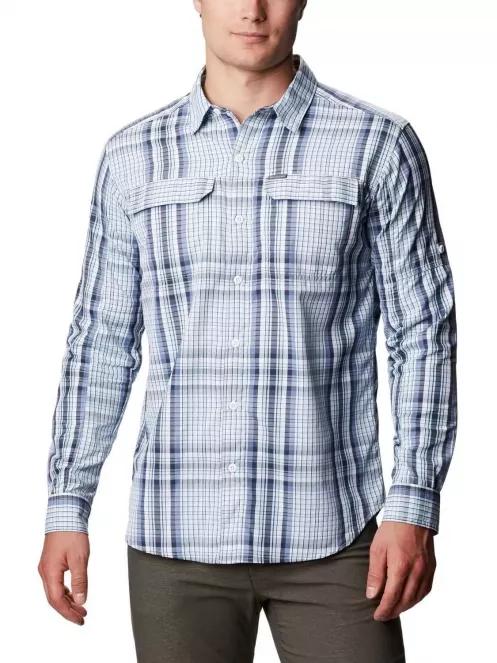 Columbia Silver Ridge 2.0 Plaid L/S Shirt férfi túraing kék színben 2