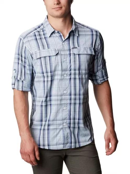 Columbia Silver Ridge 2.0 Plaid L/S Shirt férfi túraing kék színben 5