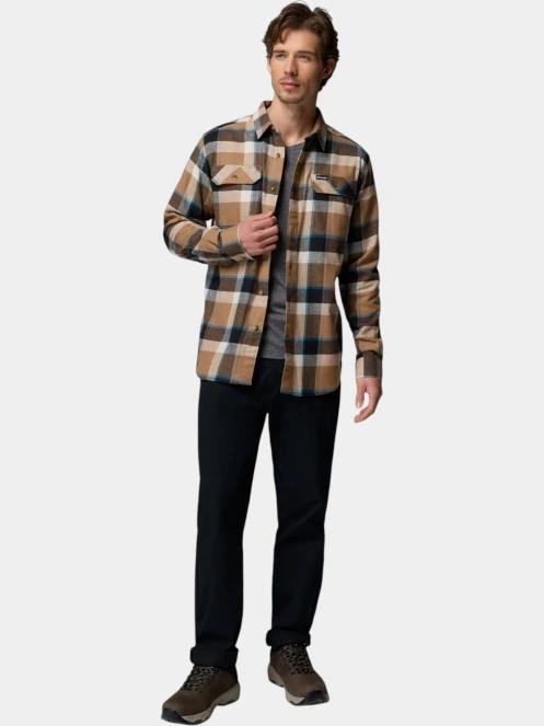 Columbia Flare Gun Stretch Flannel férfi hosszú ujjú ing barna színben 5