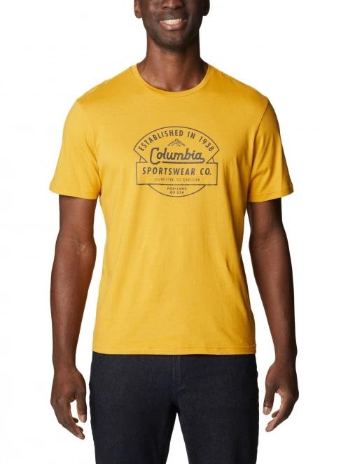 Columbia M Rapid Ridge Graphic Tee férfi rövid ujjú póló sárga színben 2