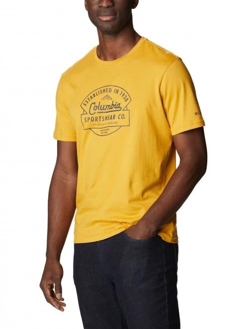 Columbia M Rapid Ridge Graphic Tee férfi rövid ujjú póló sárga színben 5