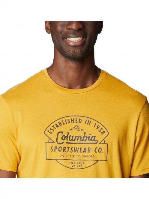 Columbia M Rapid Ridge Graphic Tee férfi rövid ujjú póló sárga színben 6