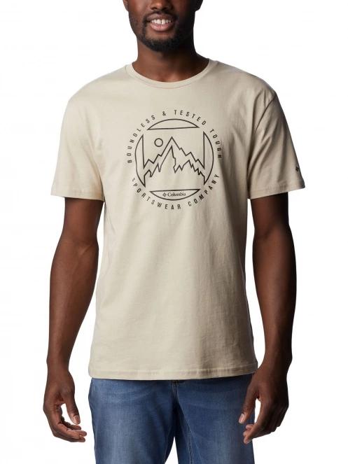 Columbia M Rapid Ridge Graphic Tee férfi rövid ujjú póló homok színben 2