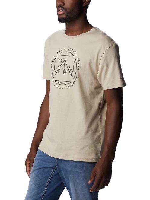 Columbia M Rapid Ridge Graphic Tee férfi rövid ujjú póló homok színben 5