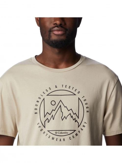 Columbia M Rapid Ridge Graphic Tee férfi rövid ujjú póló homok színben 6