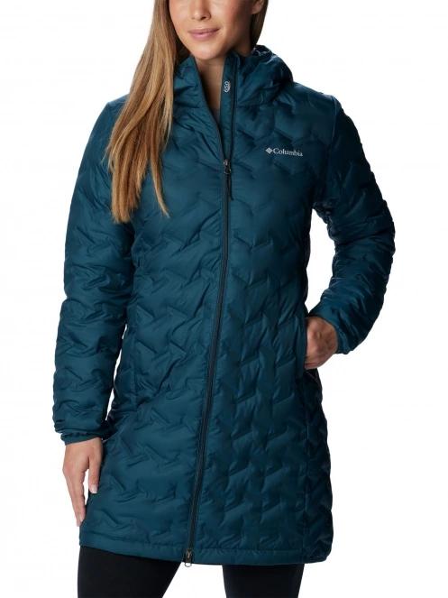Columbia Delta Ridge Long Down Jacket női pehelykabát zöld színben 2