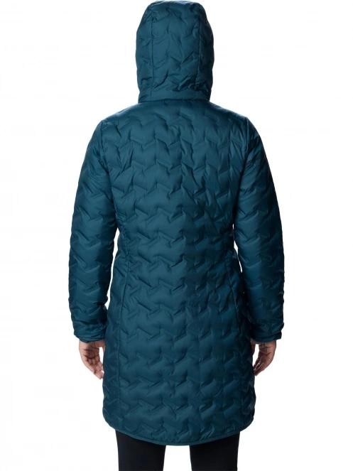 Columbia Delta Ridge Long Down Jacket női pehelykabát zöld színben 4