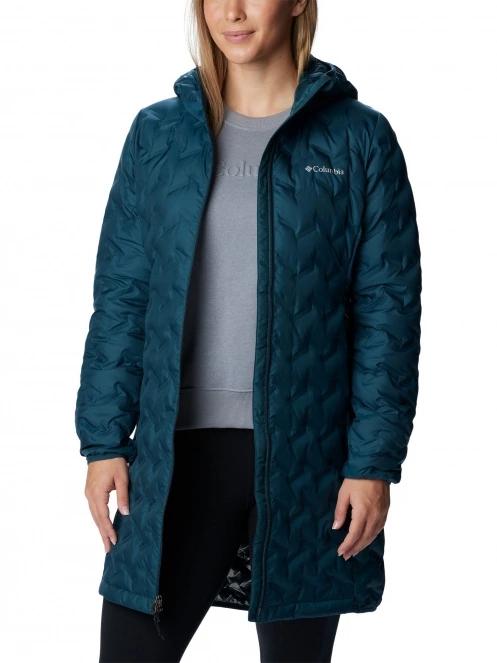 Columbia Delta Ridge Long Down Jacket női pehelykabát zöld színben 5