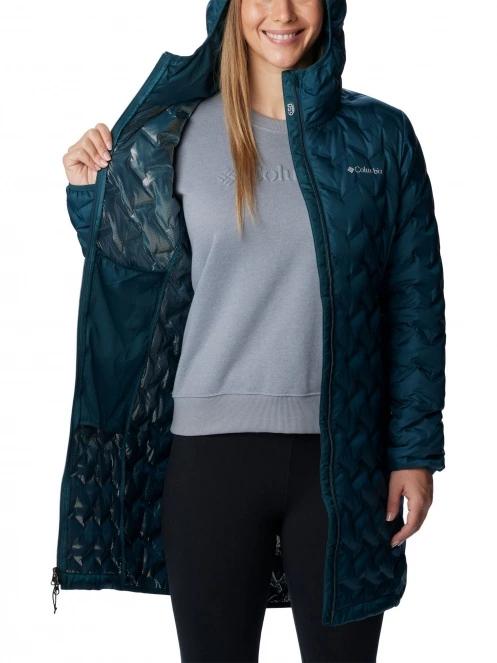 Columbia Delta Ridge Long Down Jacket női pehelykabát zöld színben 6