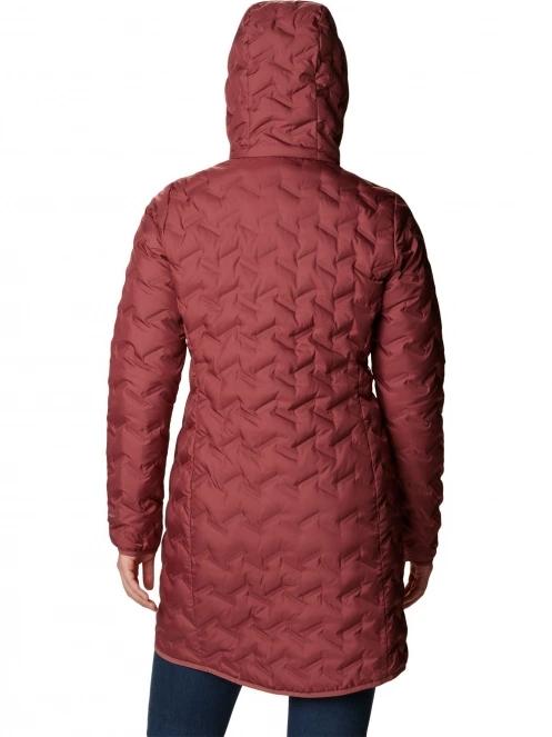Columbia Delta Ridge Long Down Jacket női pehelykabát piros színben 4