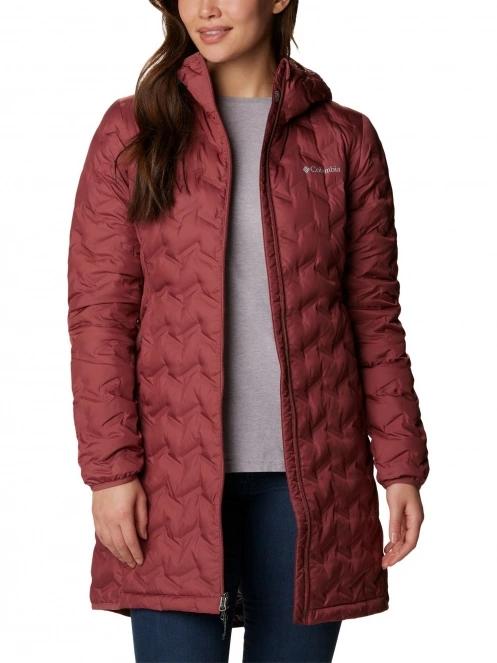 Columbia Delta Ridge Long Down Jacket női pehelykabát piros színben 5