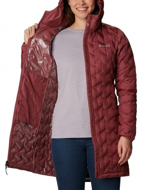 Columbia Delta Ridge Long Down Jacket női pehelykabát piros színben 6