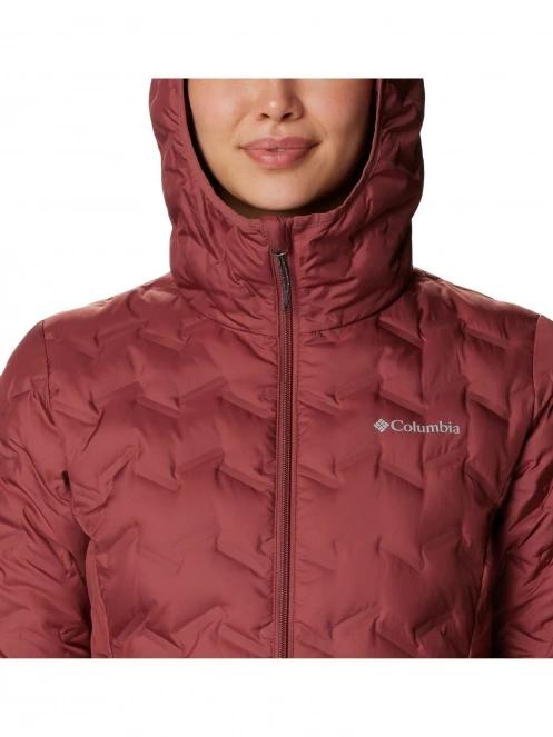 Columbia Delta Ridge Long Down Jacket női pehelykabát piros színben 7