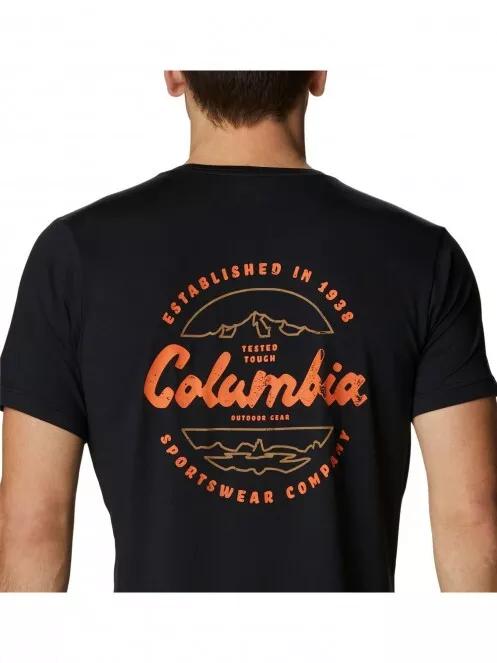 Columbia Tech Trail Graphic Tee férfi rövid ujjú sport póló fekete színben 5