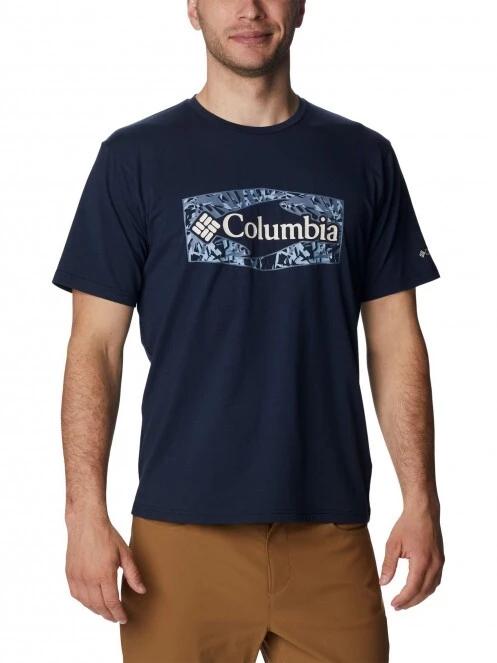 Columbia Men'S Sun Trek Short Sleeve Graphic Tee férfi rövid ujjú sport póló kék színben 2