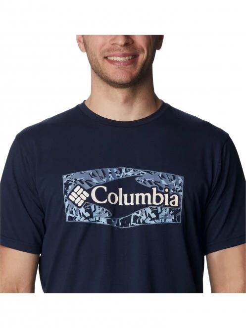 Columbia Men'S Sun Trek Short Sleeve Graphic Tee férfi rövid ujjú sport póló kék színben 5