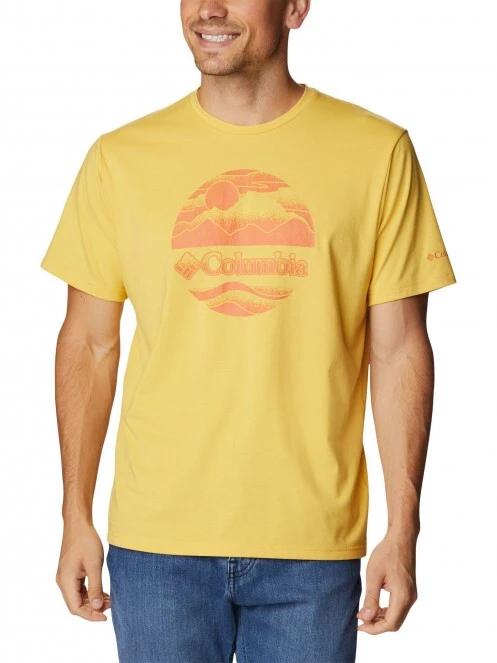 Columbia Men'S Sun Trek Short Sleeve Graphic Tee férfi rövid ujjú sport póló sárga színben 2