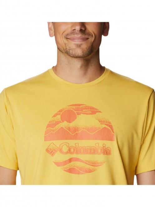 Columbia Men'S Sun Trek Short Sleeve Graphic Tee férfi rövid ujjú sport póló sárga színben 5