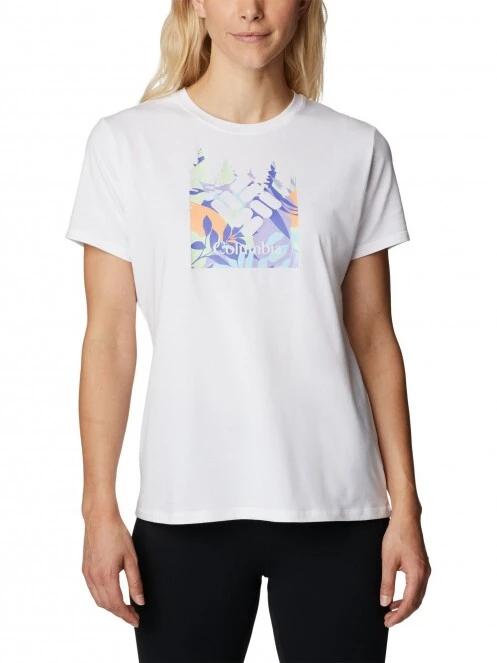 Columbia Sun Trek Ss Graphic Tee női rövid ujjú sport póló fehér színben 2