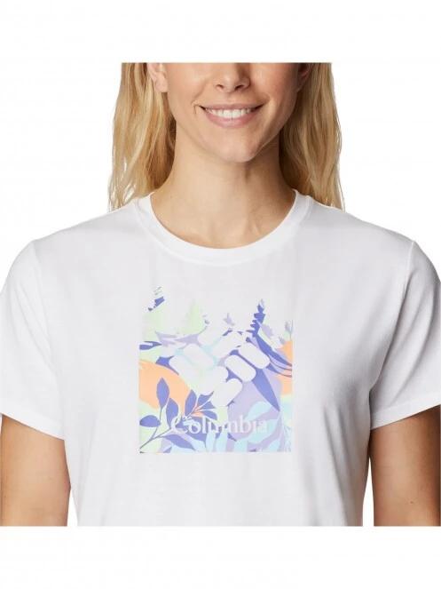 Columbia Sun Trek Ss Graphic Tee női rövid ujjú sport póló fehér színben 5