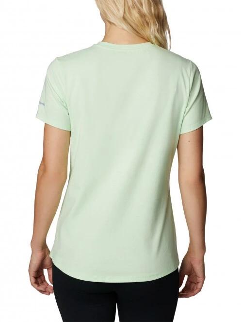 Columbia Sun Trek Ss Graphic Tee női rövid ujjú sport póló zöld színben 4