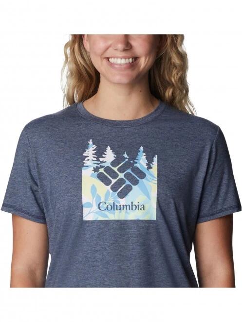 Columbia Sun Trek Ss Graphic Tee női rövid ujjú sport póló kék színben 5