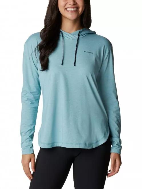 Columbia Sun Trek Hooded Pullover női hosszú ujjú sport póló kék színben 2