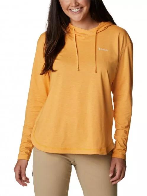 Columbia Sun Trek Hooded Pullover női hosszú ujjú sport póló narancssárga színben 2