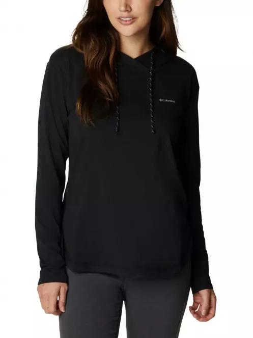 Columbia Sun Trek Hooded Pullover női hosszú ujjú sport póló fekete színben 2