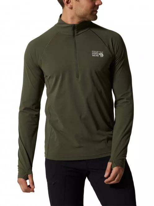 Mountain Hardwear Mountain Stretch 1/2 Zip férfi aláöltöző felső zöld színben 2