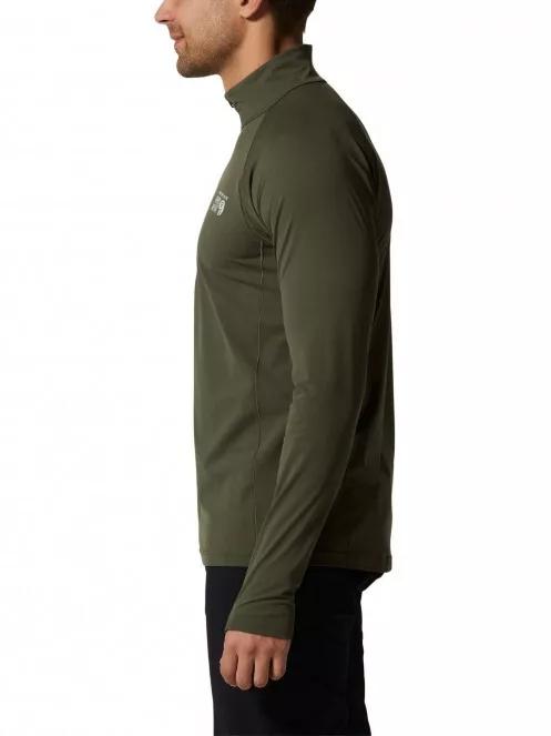 Mountain Hardwear Mountain Stretch 1/2 Zip férfi aláöltöző felső zöld színben 4