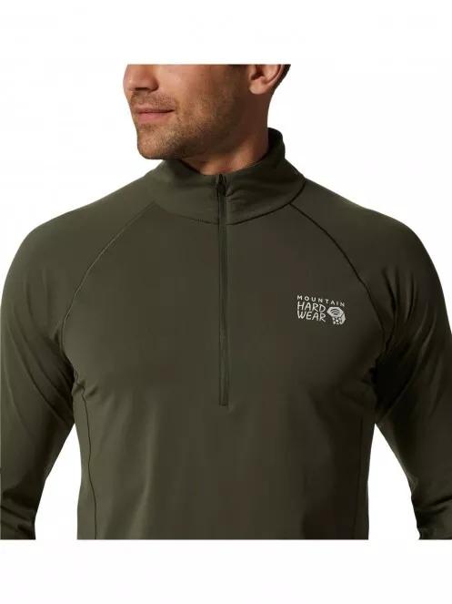 Mountain Hardwear Mountain Stretch 1/2 Zip férfi aláöltöző felső zöld színben 5